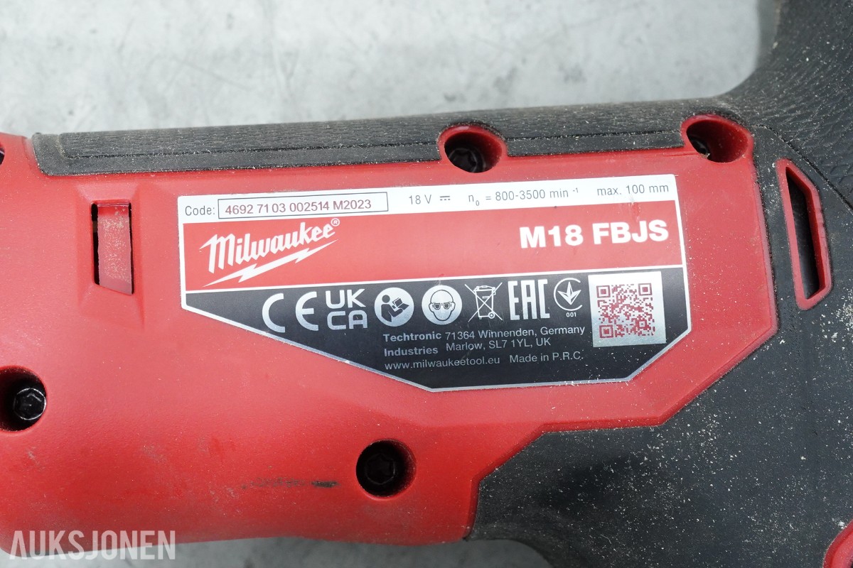 Parti Milwaukee M18 elektroverktøy, motorsager og arbeidsutstyr