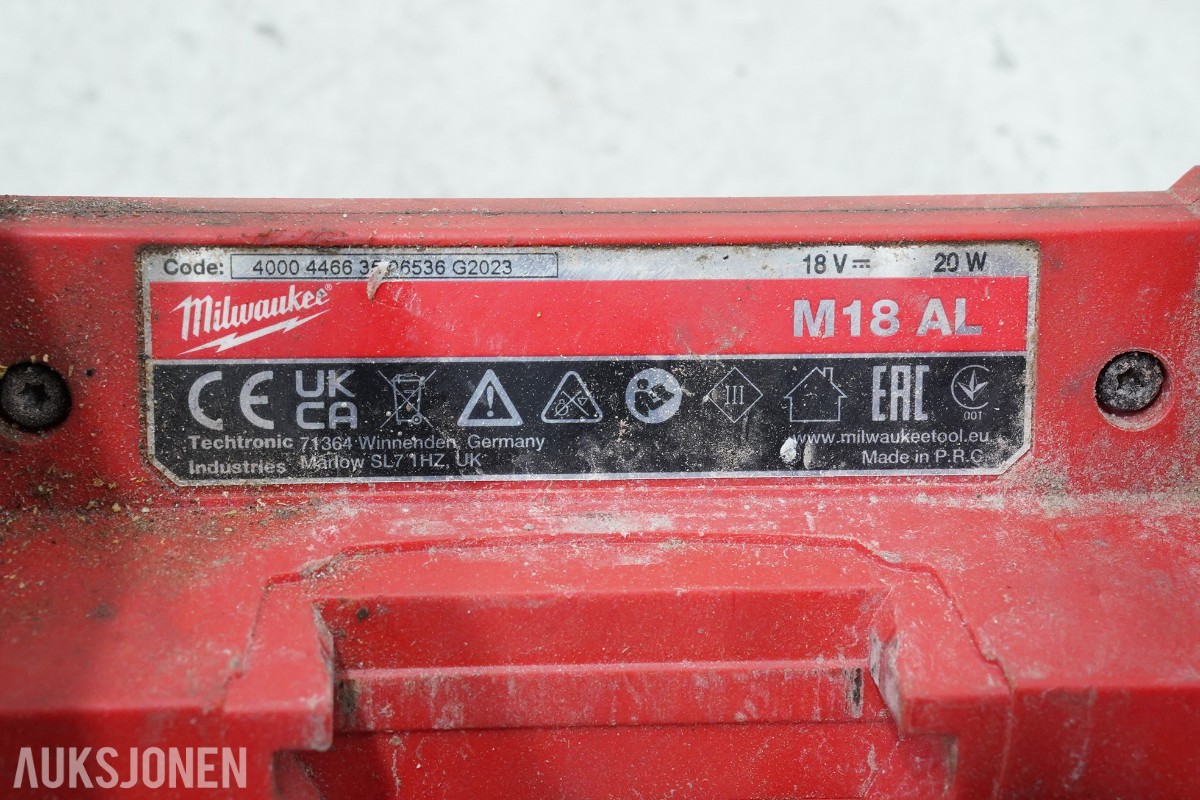Parti Milwaukee M18 elektroverktøy, motorsager og arbeidsutstyr
