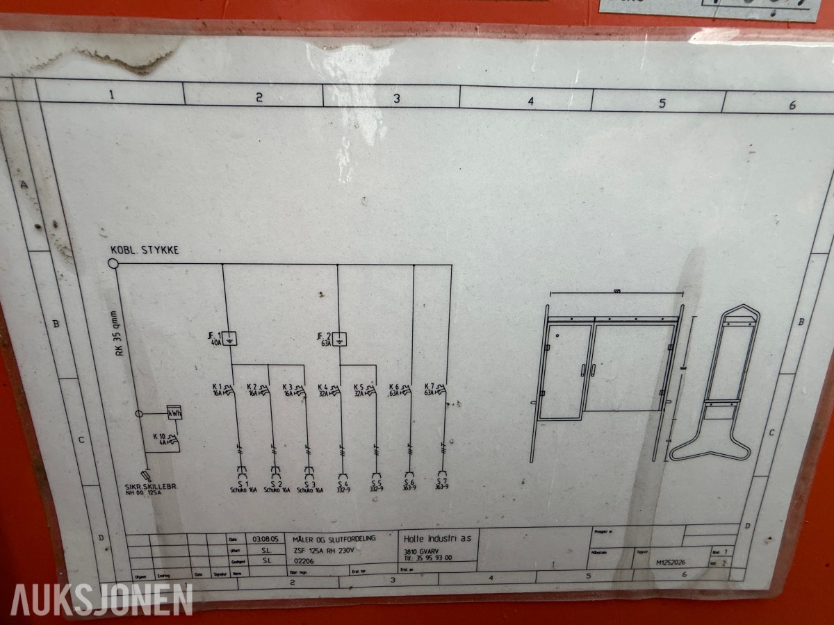 Holte Industri ZSF 125A RH byggestrømskap – 125 A / 230 V