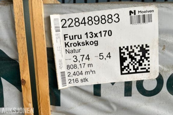 1 PAKKE Furu 13x170 Krokskog Natur