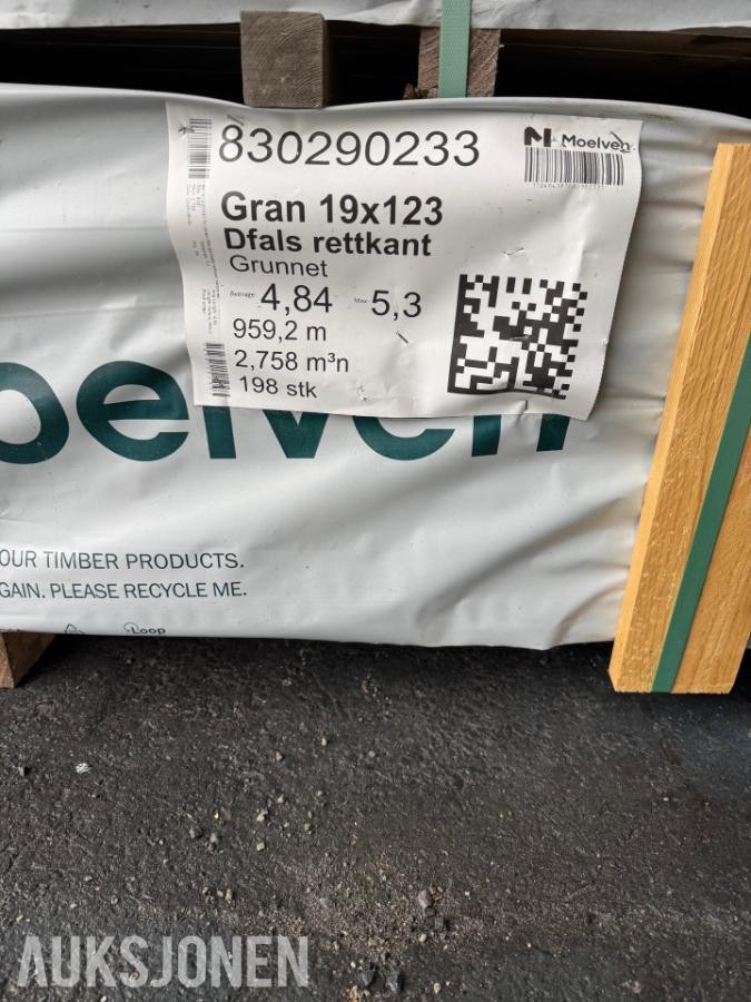 1 Pakke Gran 19x123 Dfals Rettkant