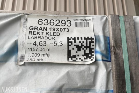 1 Pakke Gran 19x073 Rekt Kledning Labrador