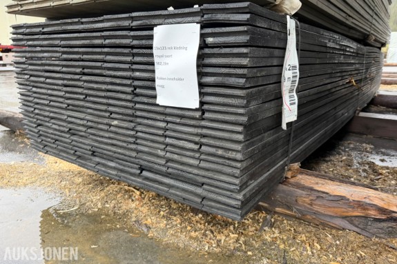 19x123 mm. Rektangulær Kledning. 1 sort Furu. Pakken kan inneholde mugg