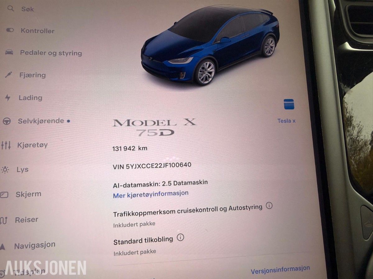 2018 Tesla Model X 75D 5-seter 131 942 km