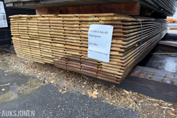 19x148 mm. Dobbeltfals 60 grader. Impregnert. Pakken kan inneholde mugg