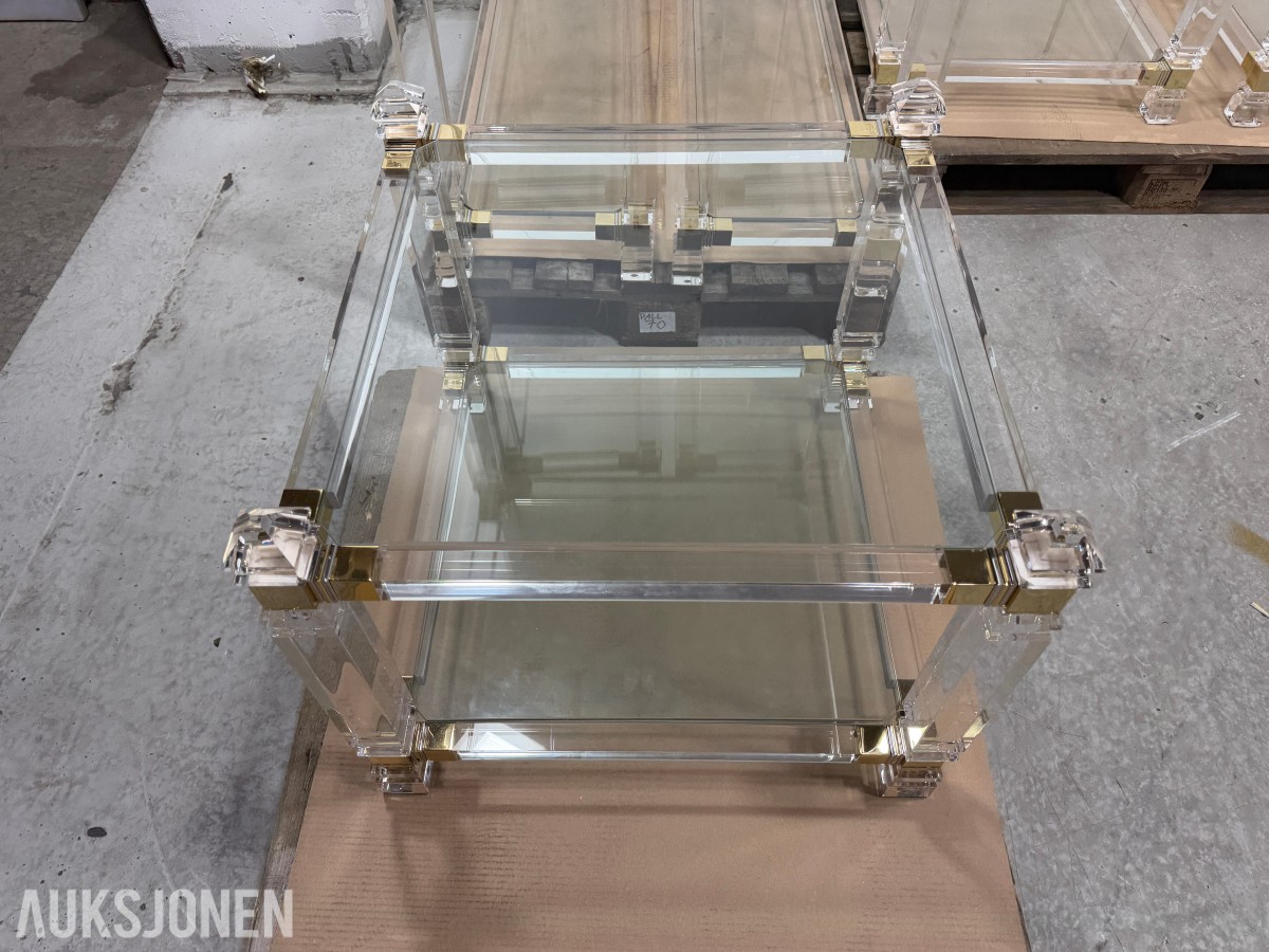 8 stk Glassbord med gullfargede detaljer