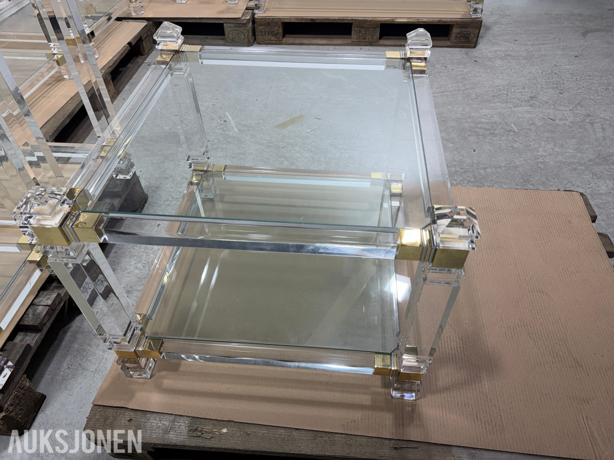 8 stk Glassbord med gullfargede detaljer