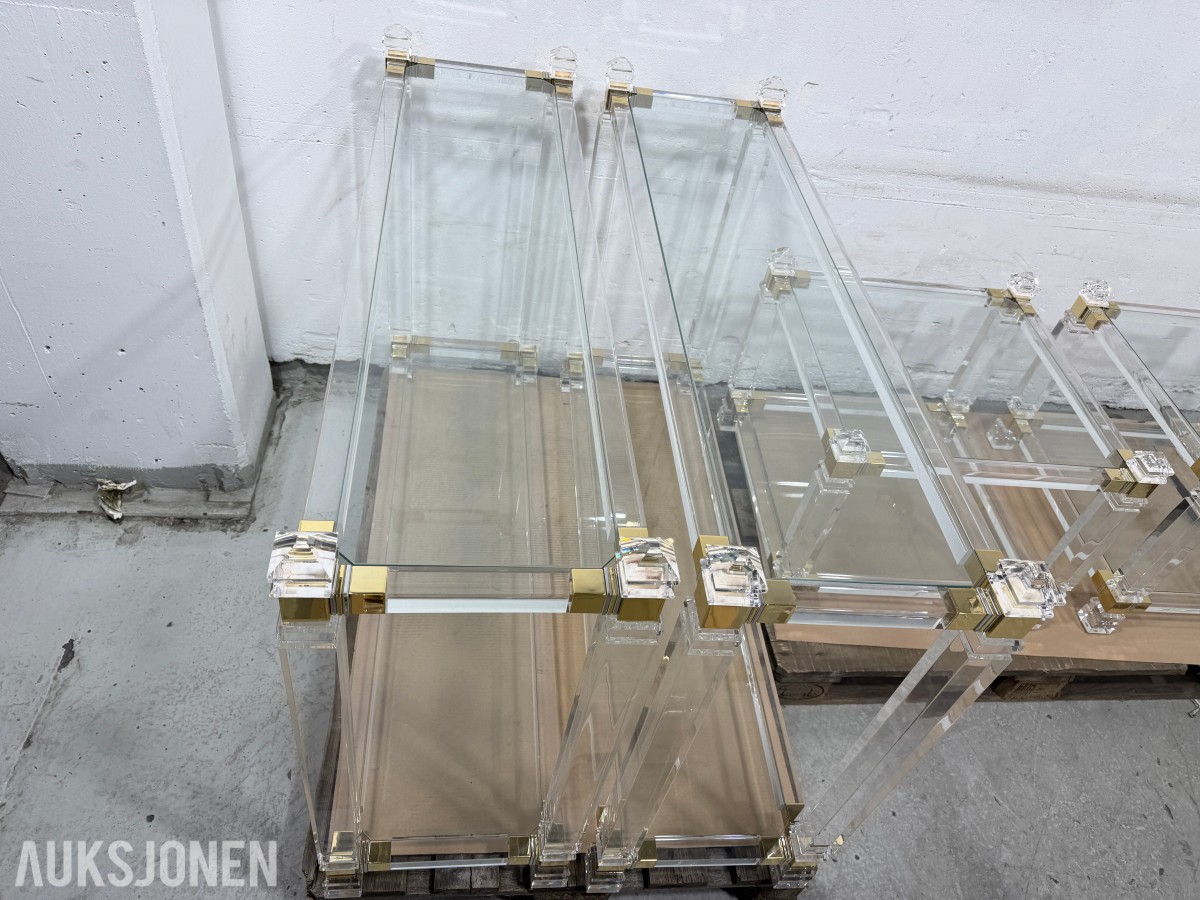 8 stk Glassbord med gullfargede detaljer