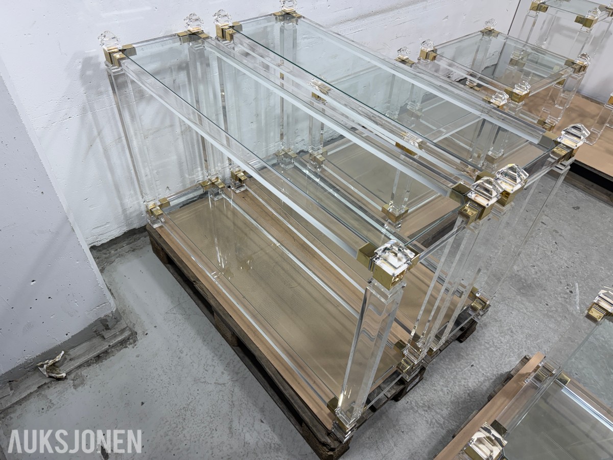 8 stk Glassbord med gullfargede detaljer