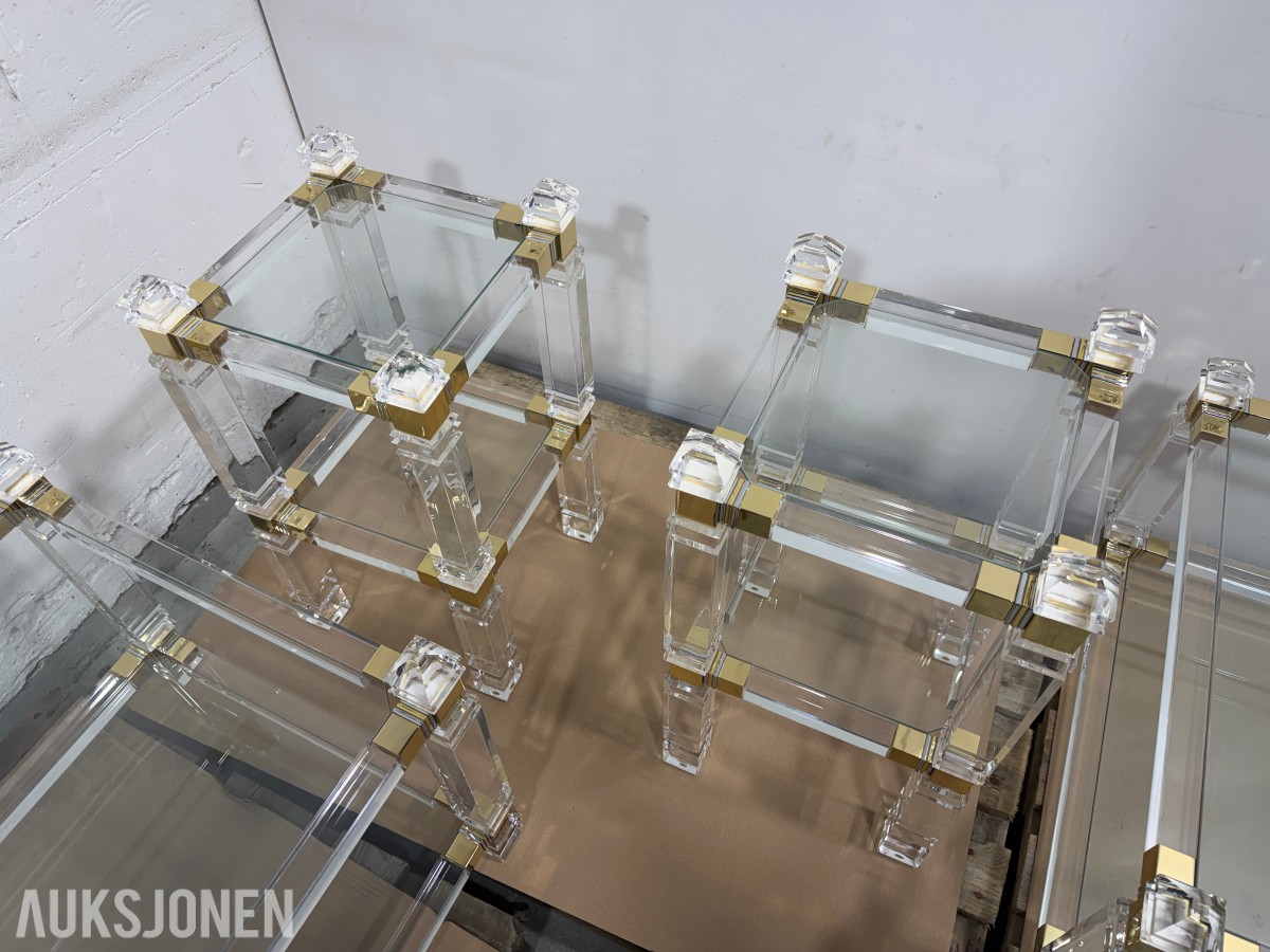 8 stk Glassbord med gullfargede detaljer