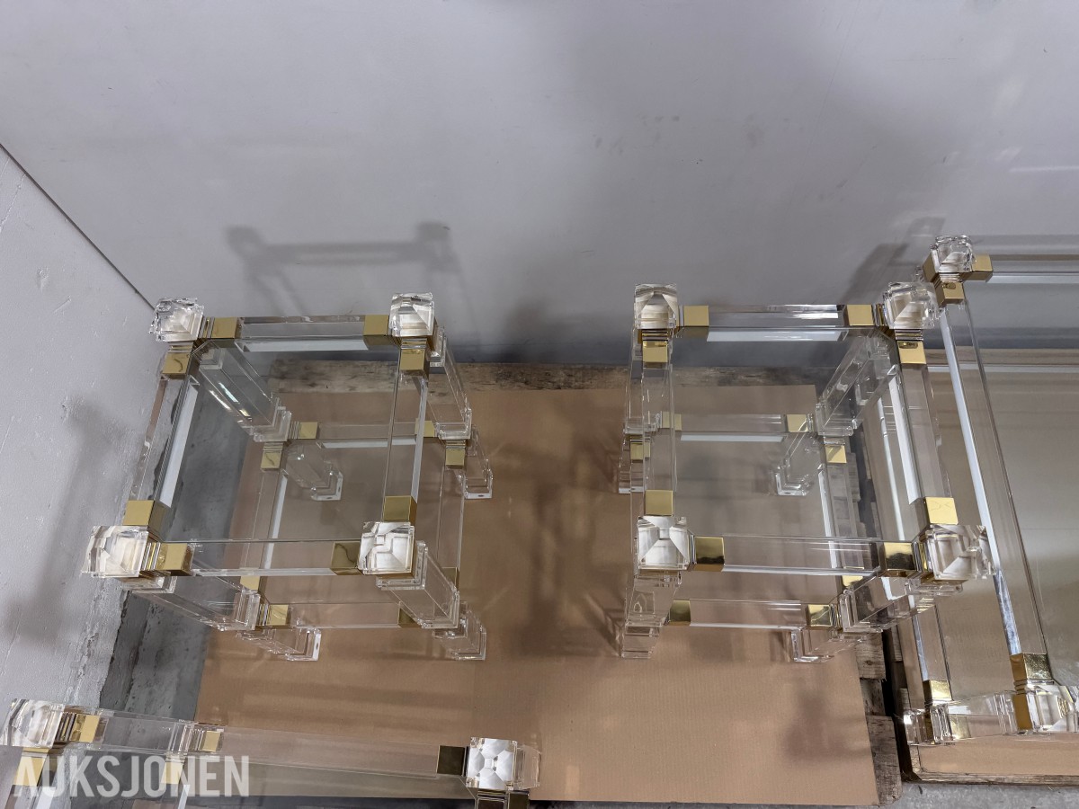 8 stk Glassbord med gullfargede detaljer
