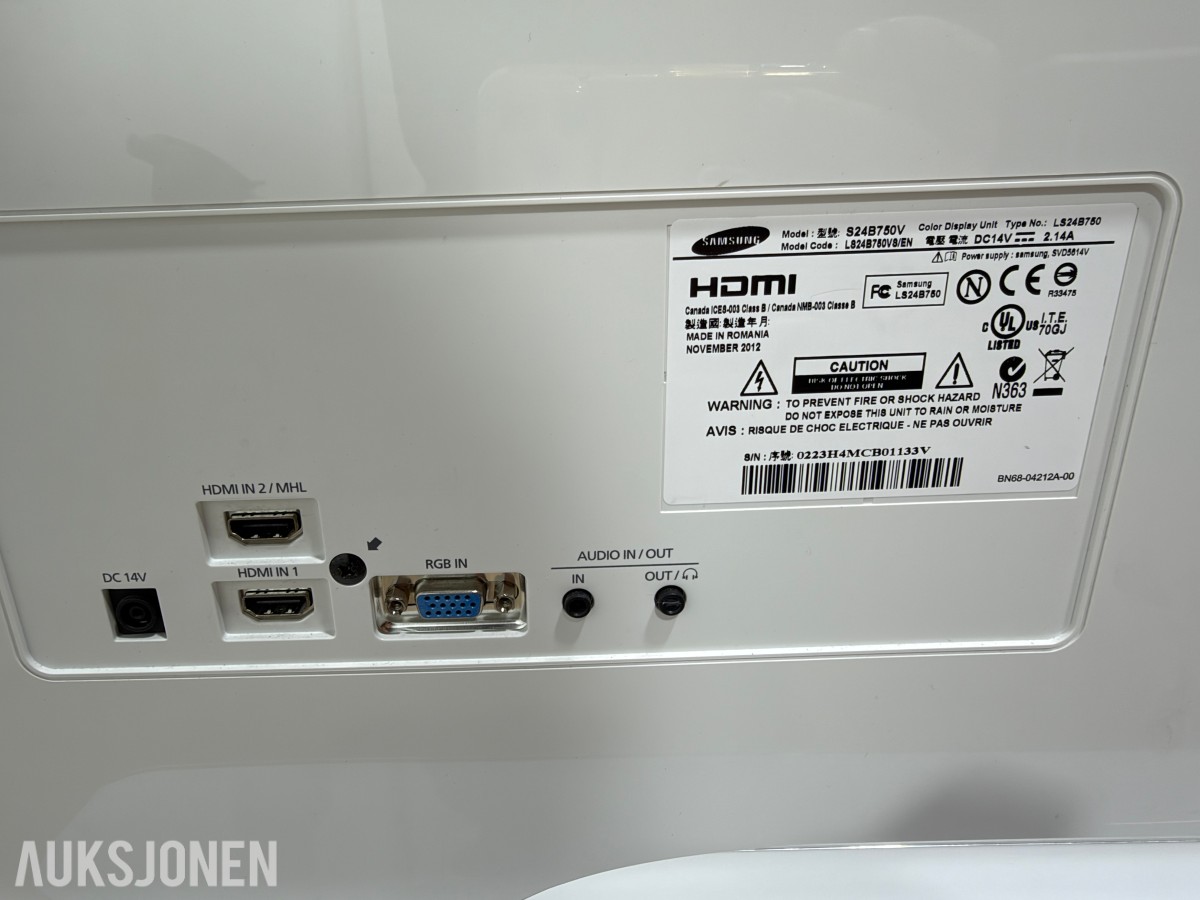 2012 Samsung SyncMaster S24B750V 24" LED-skjerm