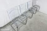 4 stk Ikea Tobias stoler, transparente/krom