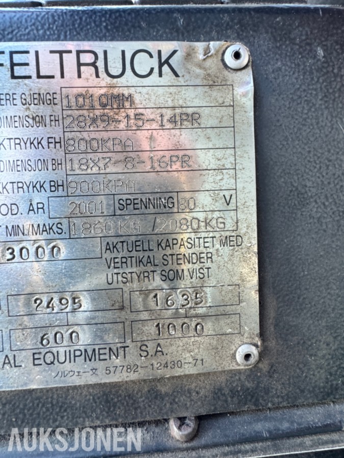 2001 Toyota FBMF 30 elektrisk truck - delemaskin