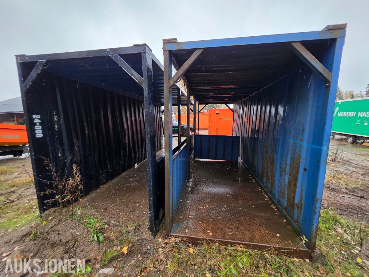 Gangcontainer/tunnel 6 meter kraftig stålkontruksjon 2 stk