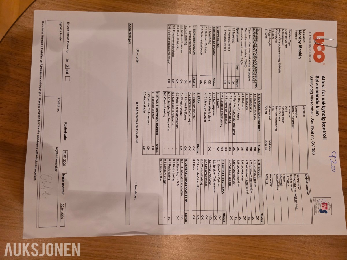 2019 Liebherr 22 HM tårnkran selvreisende