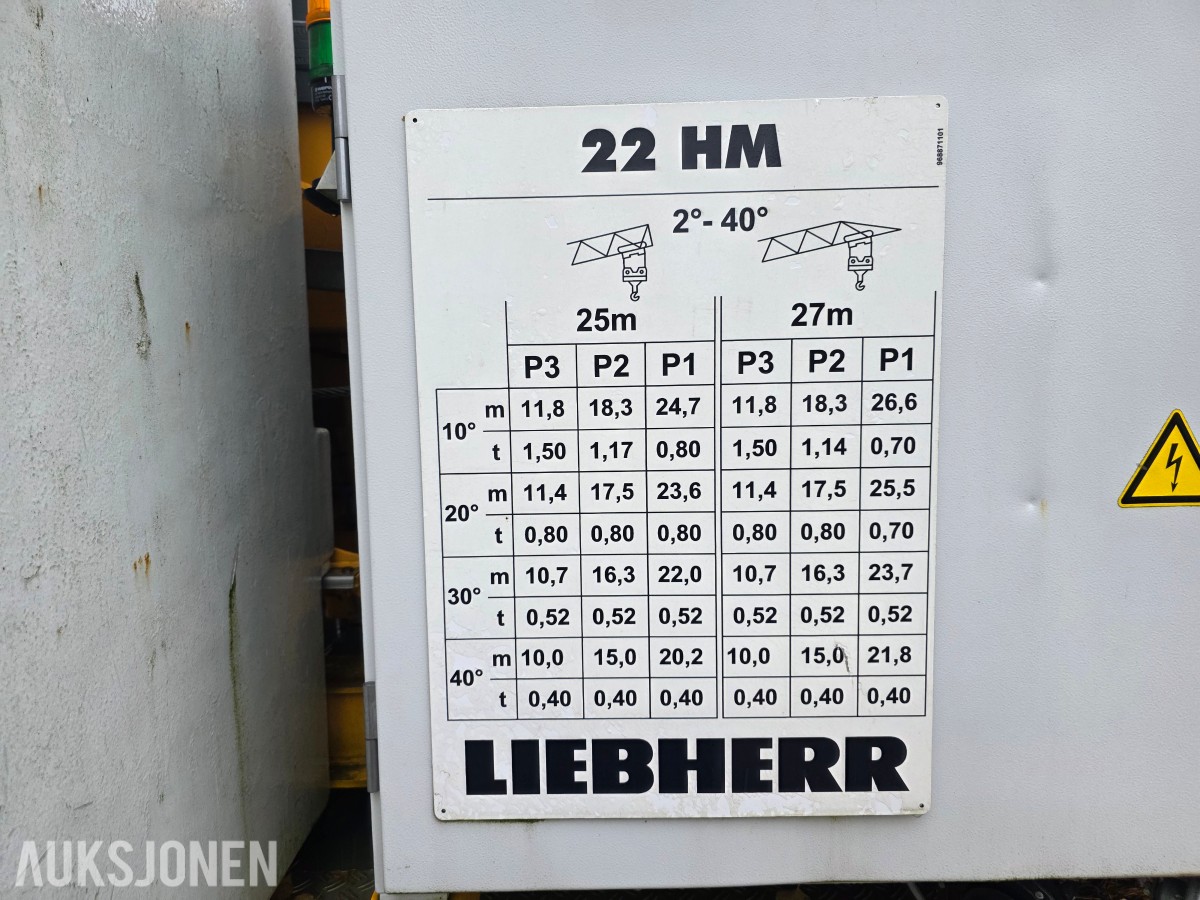 2019 Liebherr 22 HM tårnkran selvreisende
