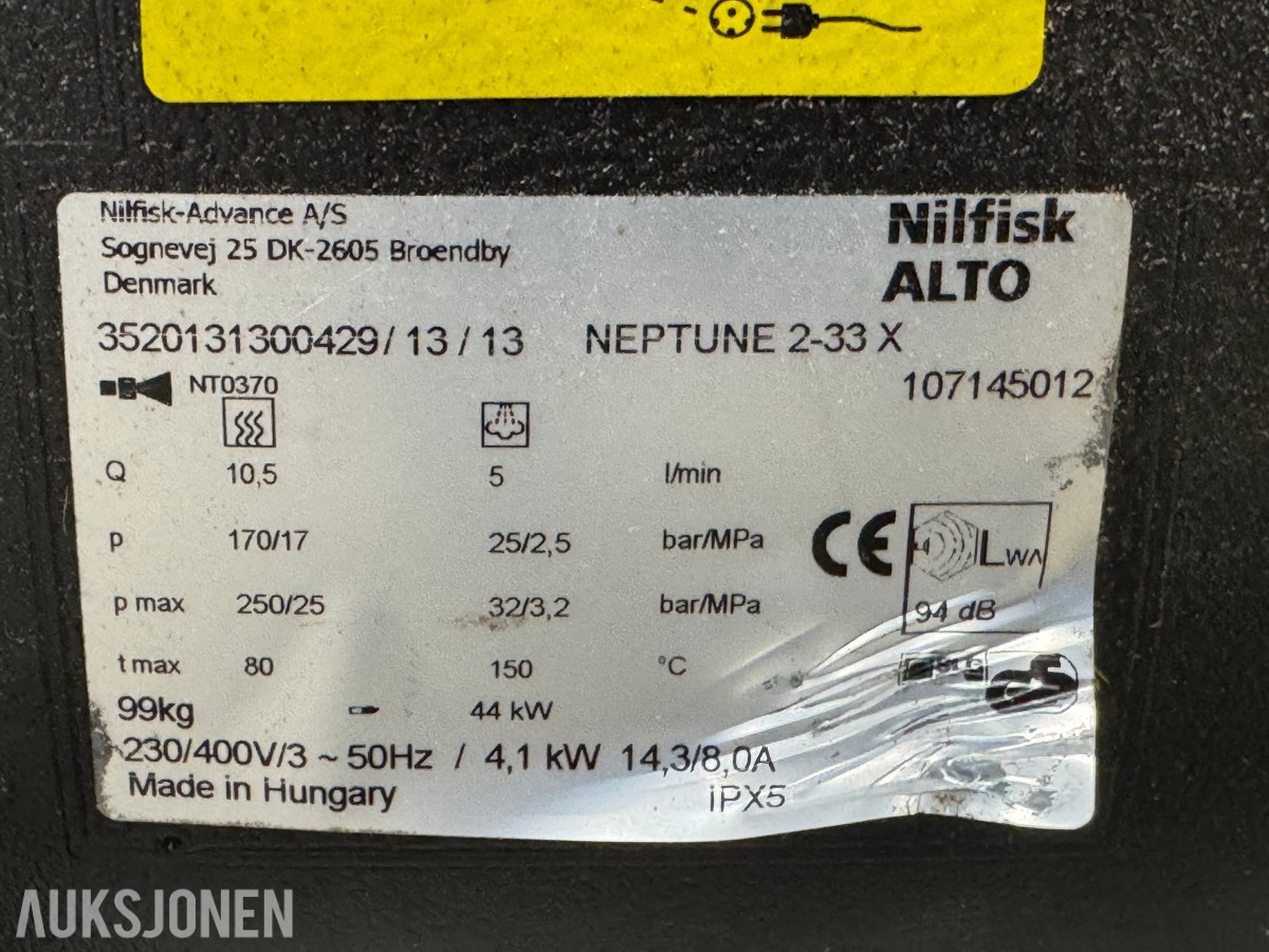 Nilfisk ALTO Neptune 2-33 X høytrykkspyler med dieselvarmer