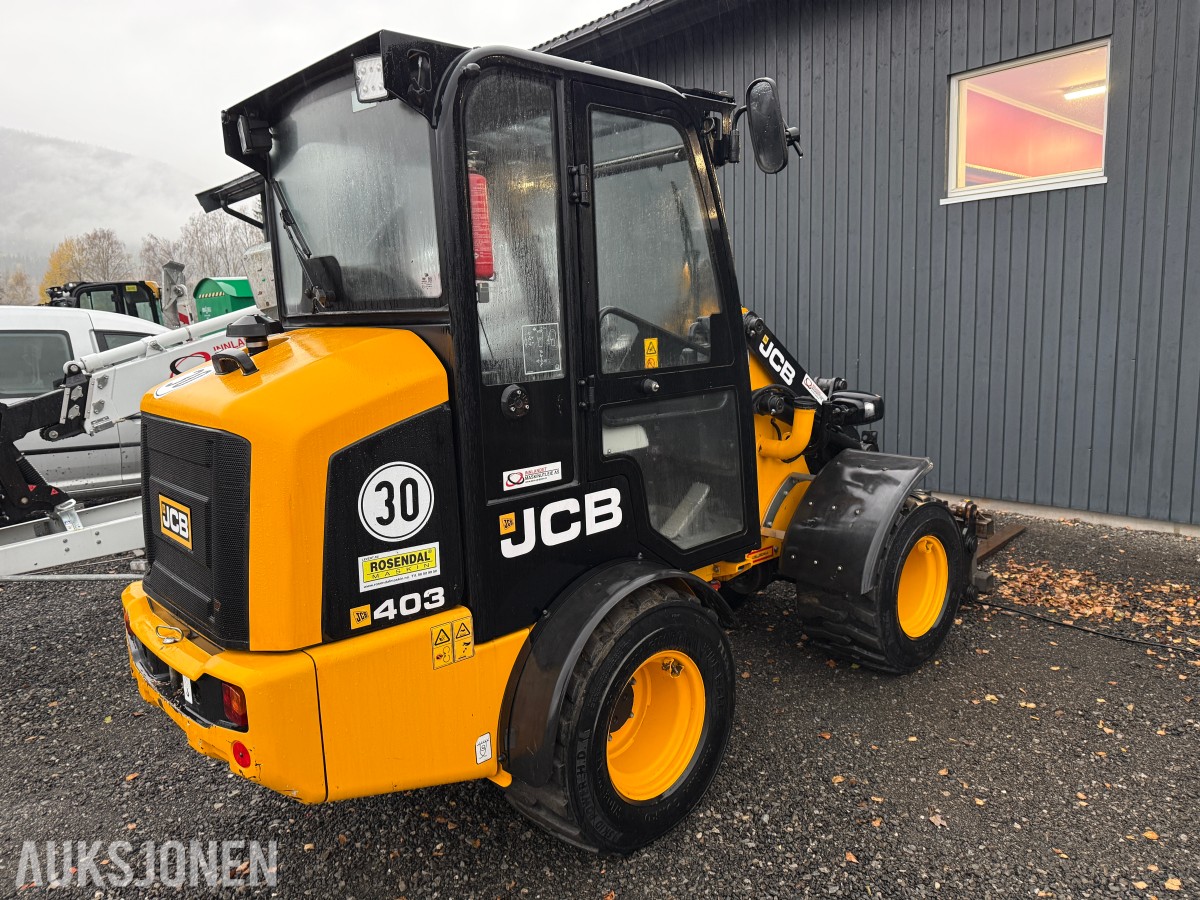 2019 JCB 403 Hjullaster m/Skuffe og pallegaffel-Kun 1487 Timer