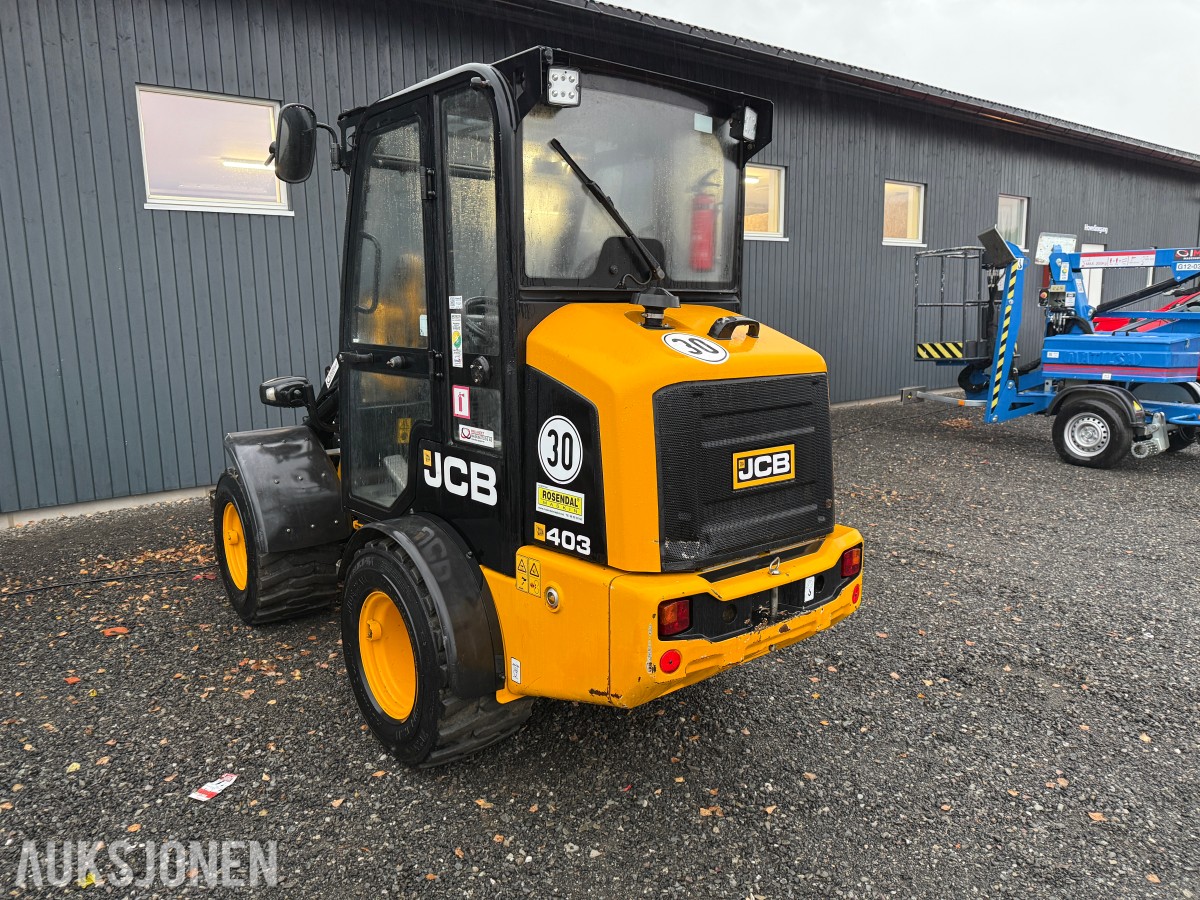 2019 JCB 403 Hjullaster m/Skuffe og pallegaffel-Kun 1487 Timer