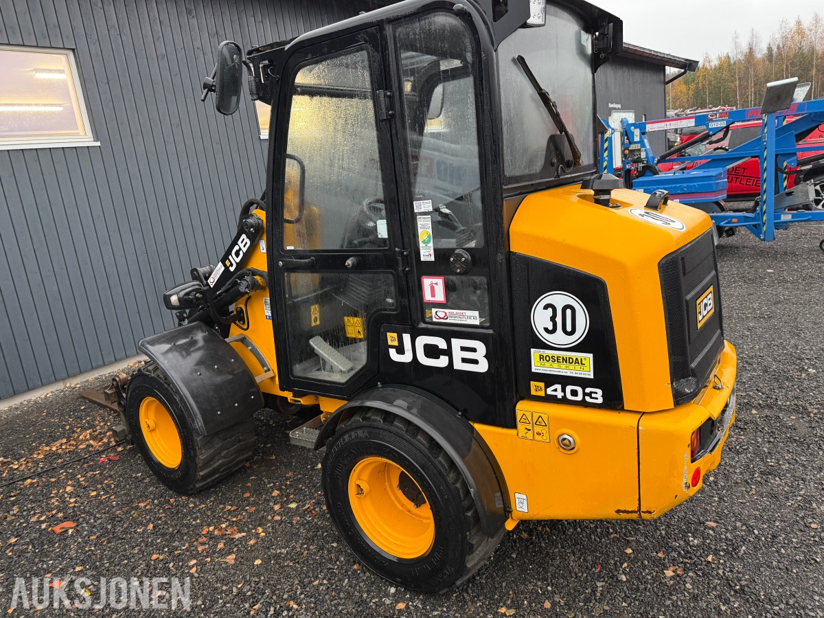 2019 JCB 403 Hjullaster m/Skuffe og pallegaffel-Kun 1487 Timer