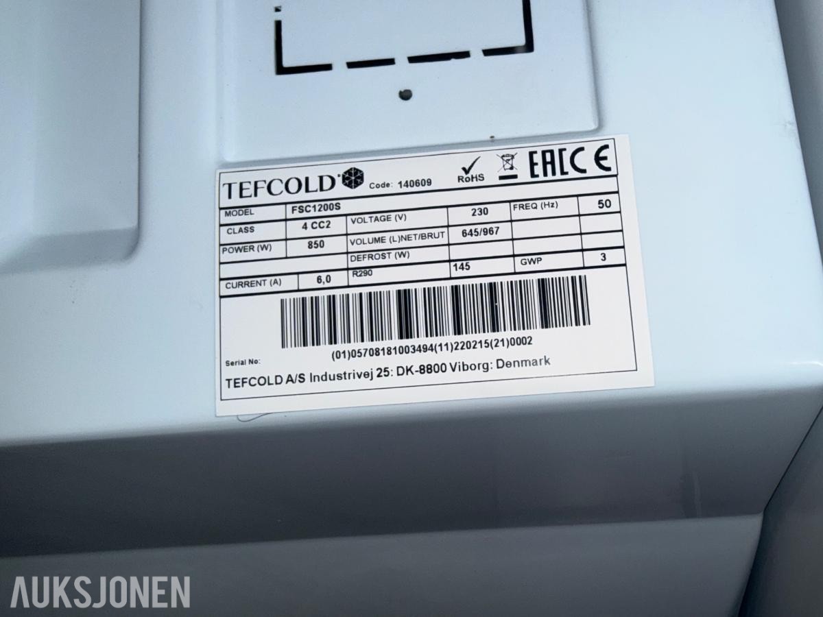 TEFCOLD FSC1200S 2-DØRS KJØLESKAP