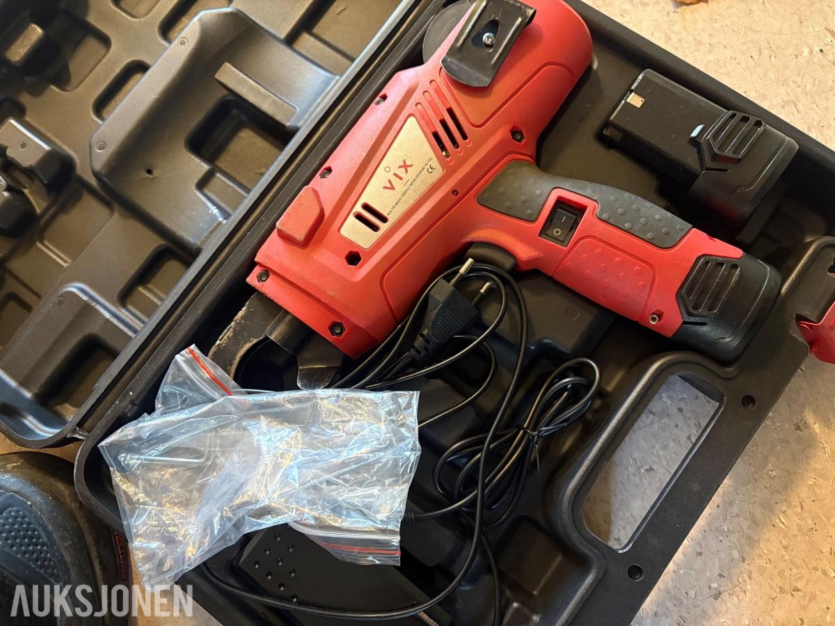 VIX Tools bindemaskin 12,8 V med koffert og tilbehør