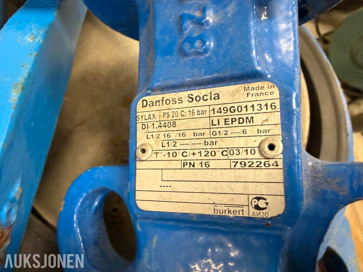 Ca. 20 stk. Danfoss Socla spjeldventiler – DN65–DN250 – PN16