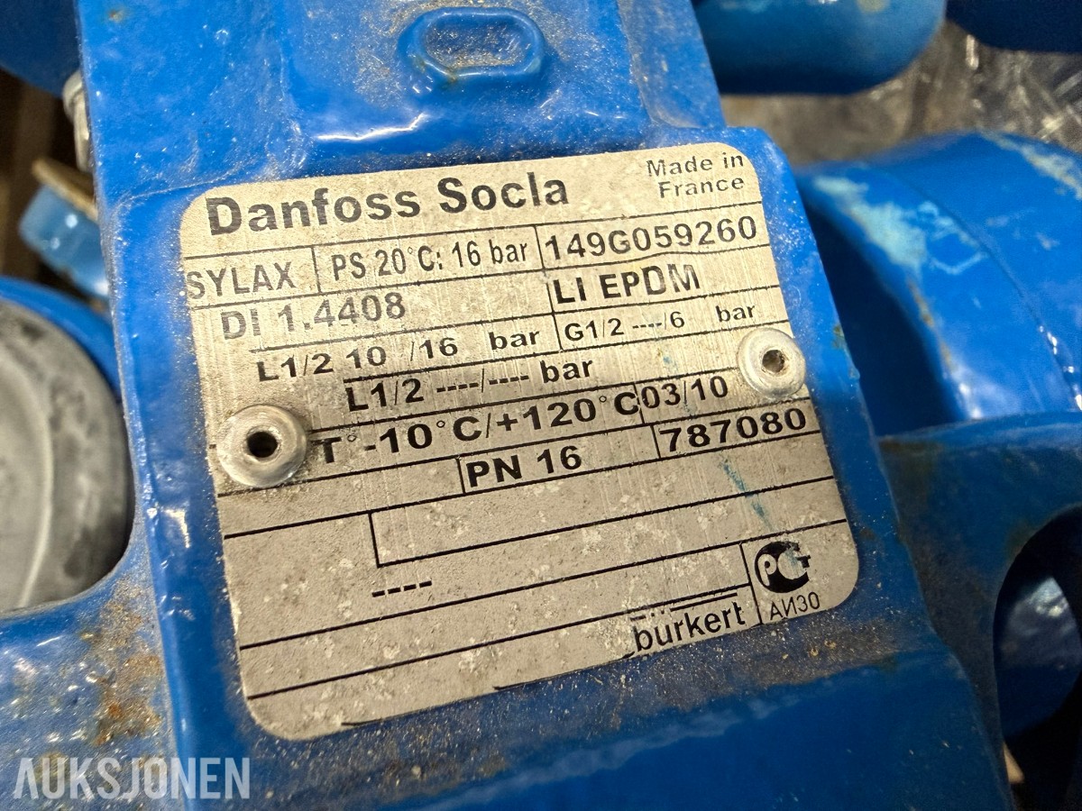 Ca. 20 stk. Danfoss Socla spjeldventiler – DN65–DN250 – PN16