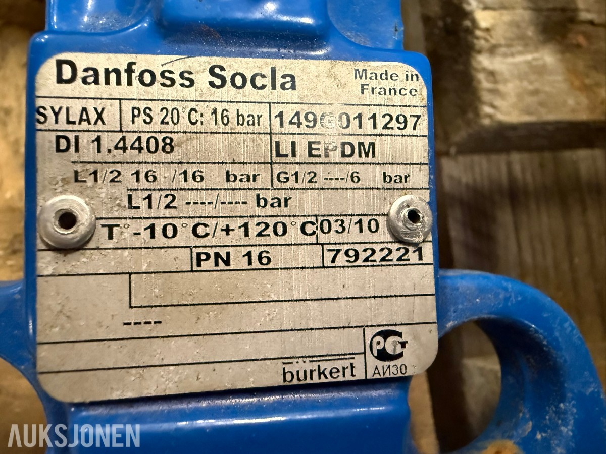 Ca. 20 stk. Danfoss Socla spjeldventiler – DN65–DN250 – PN16