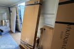 LINC Niagara buet dusjvegg 90x90 cm – frostet glass / blankpolerte profiler
