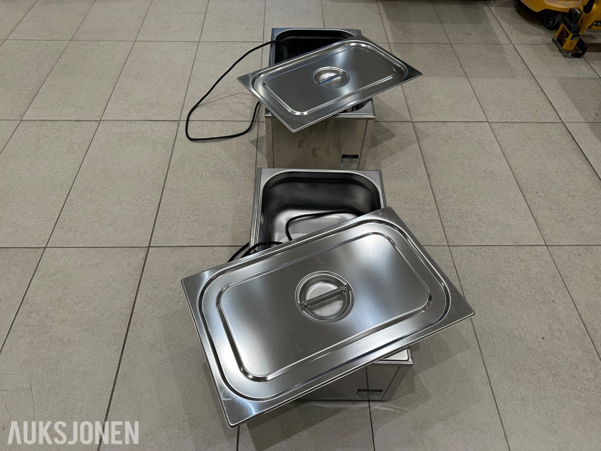 2 stk. Maxima elektriske bain-marie / vannbad i rustfritt stål