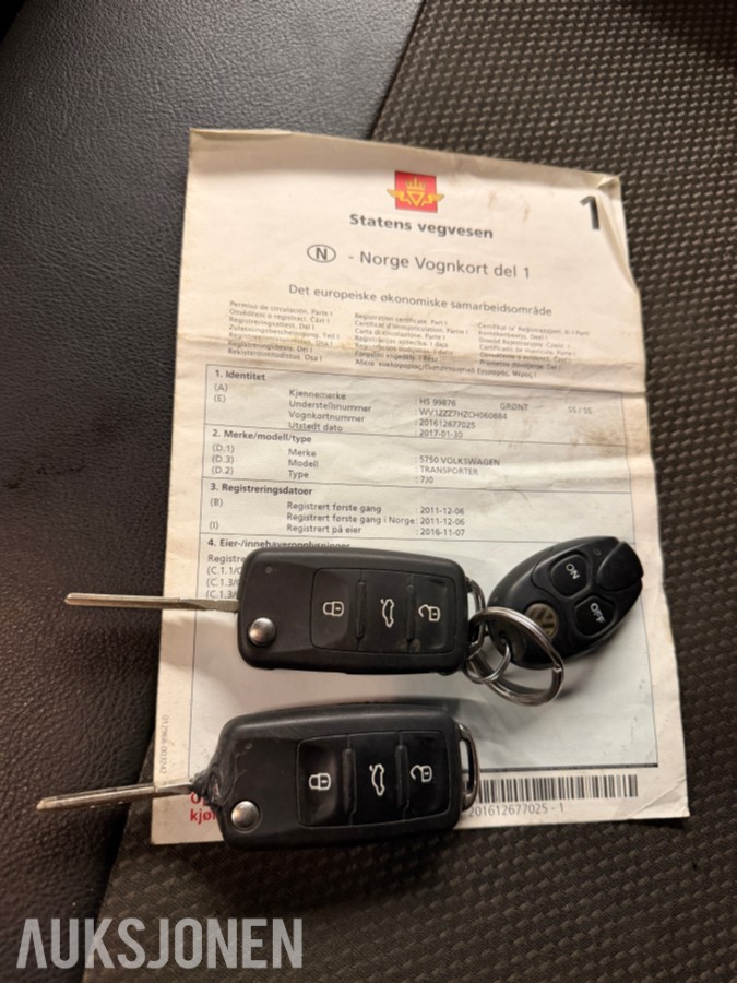 2012 Volkswagen TRANSPORTER 2.0-140 D 4MOTION HENGERFESTE REPRASJONSOBJEKT