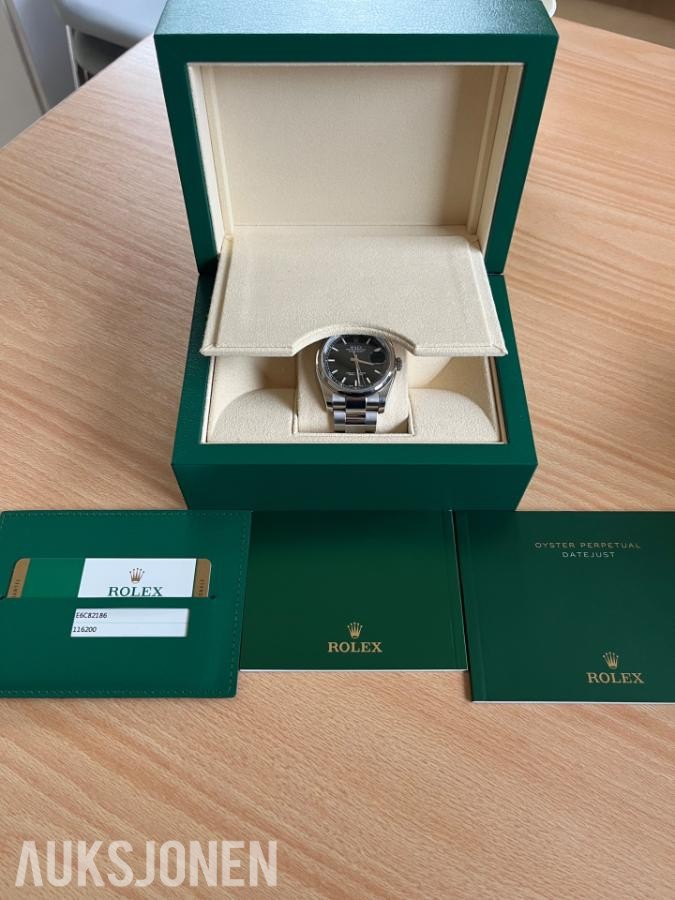 2017 Rolex Datejust 36 ref. 116200 – svart skive – Oyster-lenke