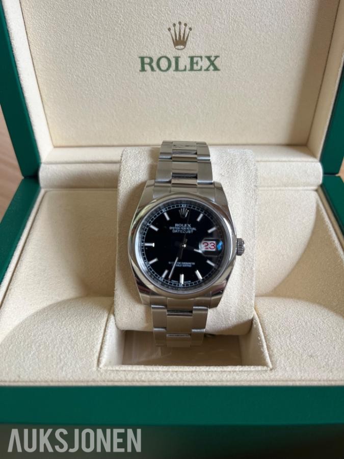 2017 Rolex Datejust 36 ref. 116200 – svart skive – Oyster-lenke