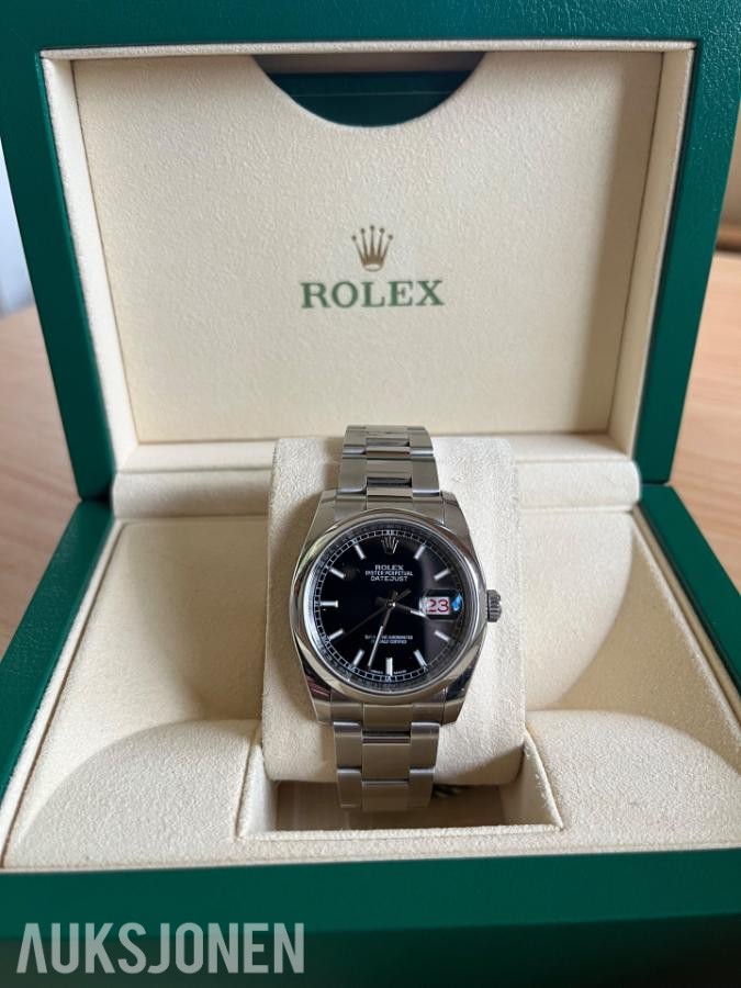 2017 Rolex Datejust 36 ref. 116200 – svart skive – Oyster-lenke