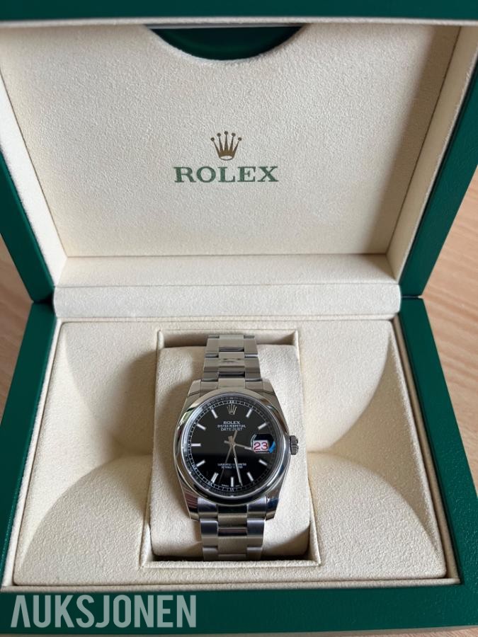 2017 Rolex Datejust 36 ref. 116200 – svart skive – Oyster-lenke
