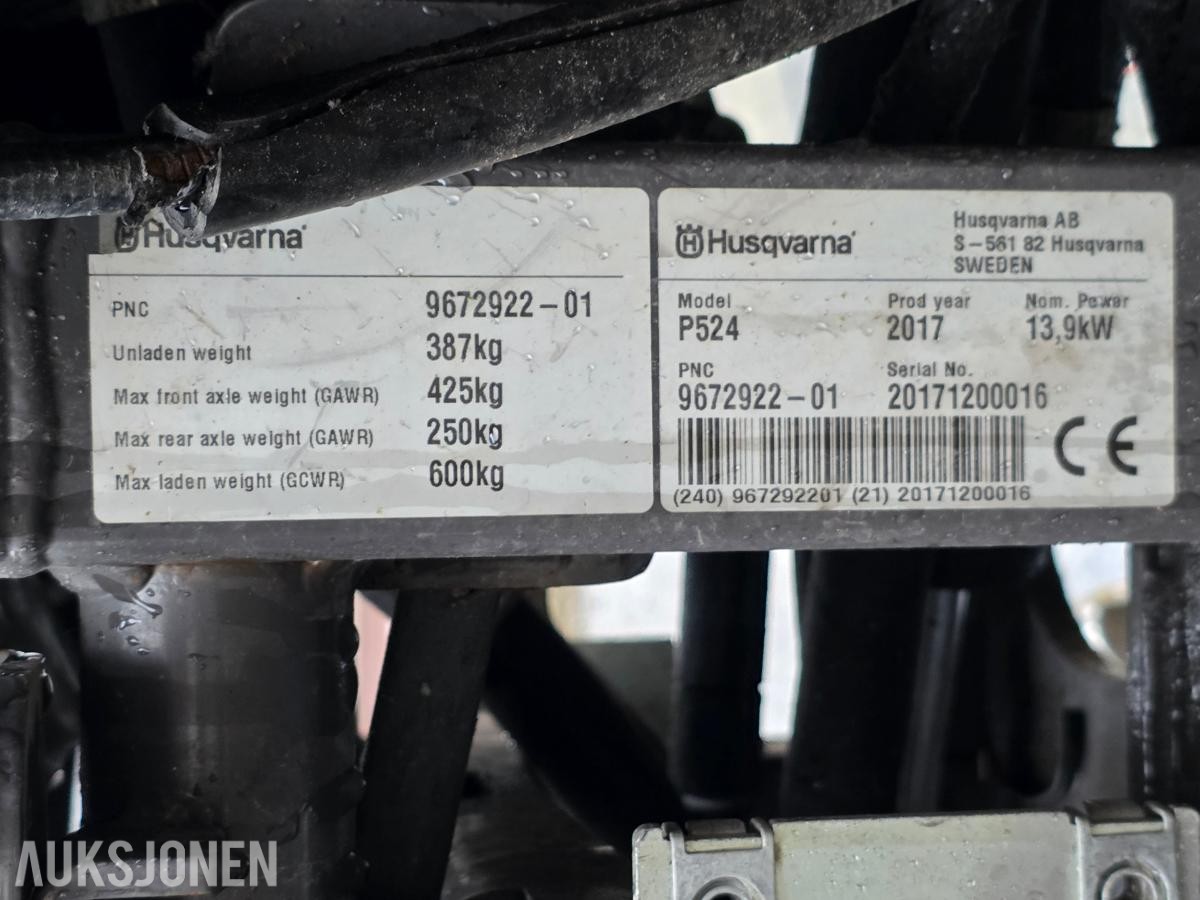 2017 Husqvarna P524 frontrider - demontert repobjekt