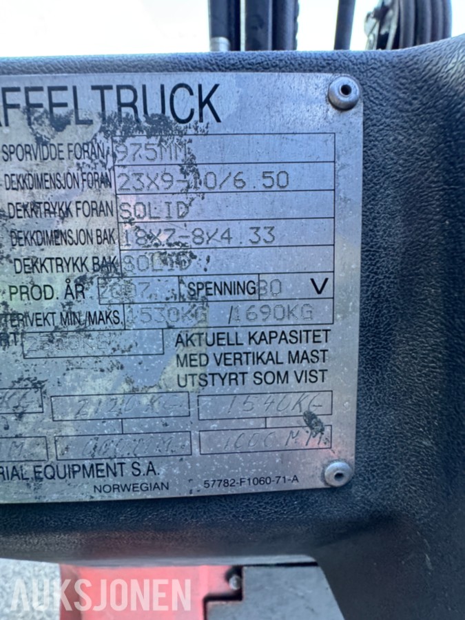 2007 Toyota 7FBMF25 elektrisk motvektstruck - delemaskin