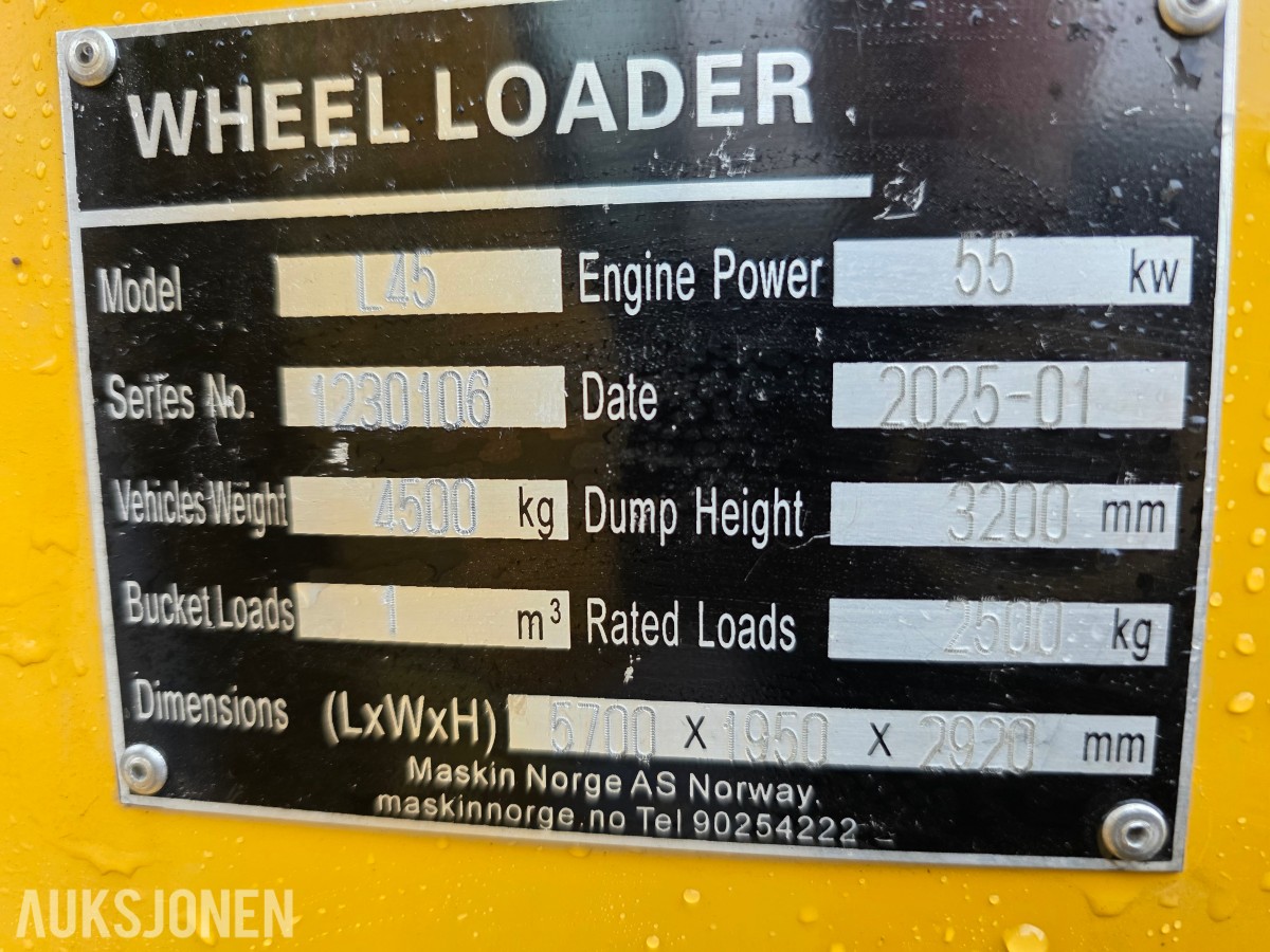 2025 Powertrack L 45 hjullaster kun 58 timer