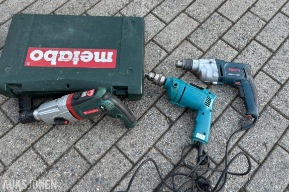 3 stk. elektriske bormaskiner/borehammere Bosch, Makita og Metabo