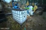 1000 liters IBC-tank med pumpeanlegg, trykktank og slanger 