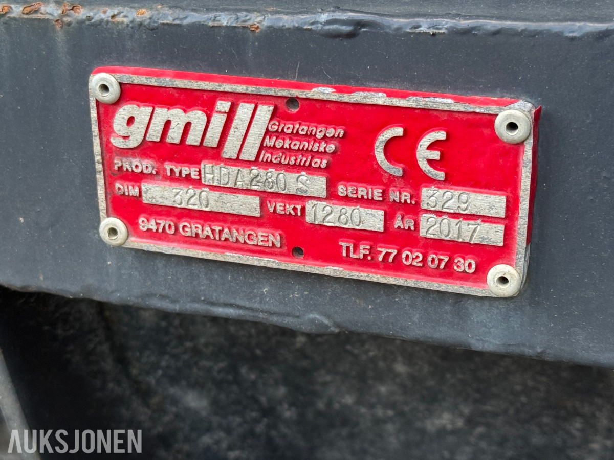 2017 GMI HDA-280 S Diagonalplog med sving