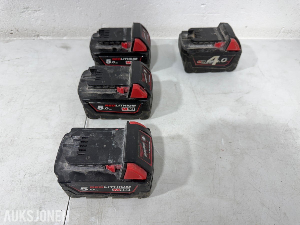 Parti Milwaukee M18/M12 elektroverktøy, støvsugere, batterier og ladere