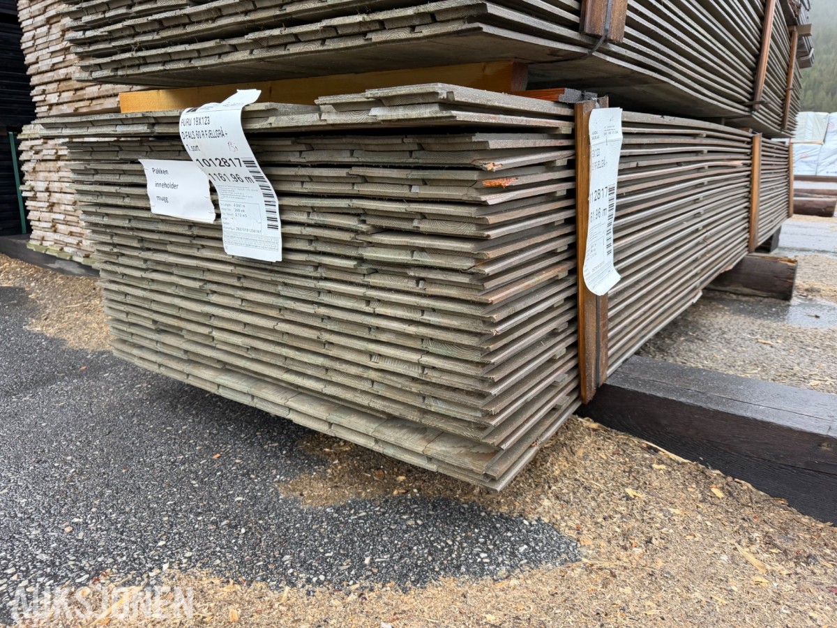 19x123 mm. Dobbeltfals Kledning 60 grader. pakken kan inneholde mugg.