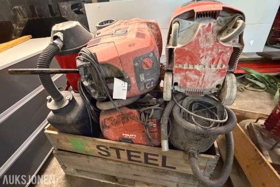 7 stk Industristøvsugere - Hilti - Pullman Ermator - Slanger og tilbehør
