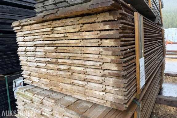 19x148 mm. Dobbeltfals Tett. Impregnert. 1 sort. Grånet Værbitt (eldre produksjon)
