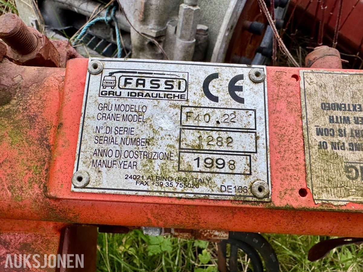 1998 Fassi F40.22 hydraulisk lastebilkran