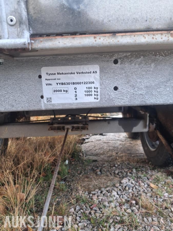 2006 Tysse tilhenger – 2000 kg – Dobbeltaksel