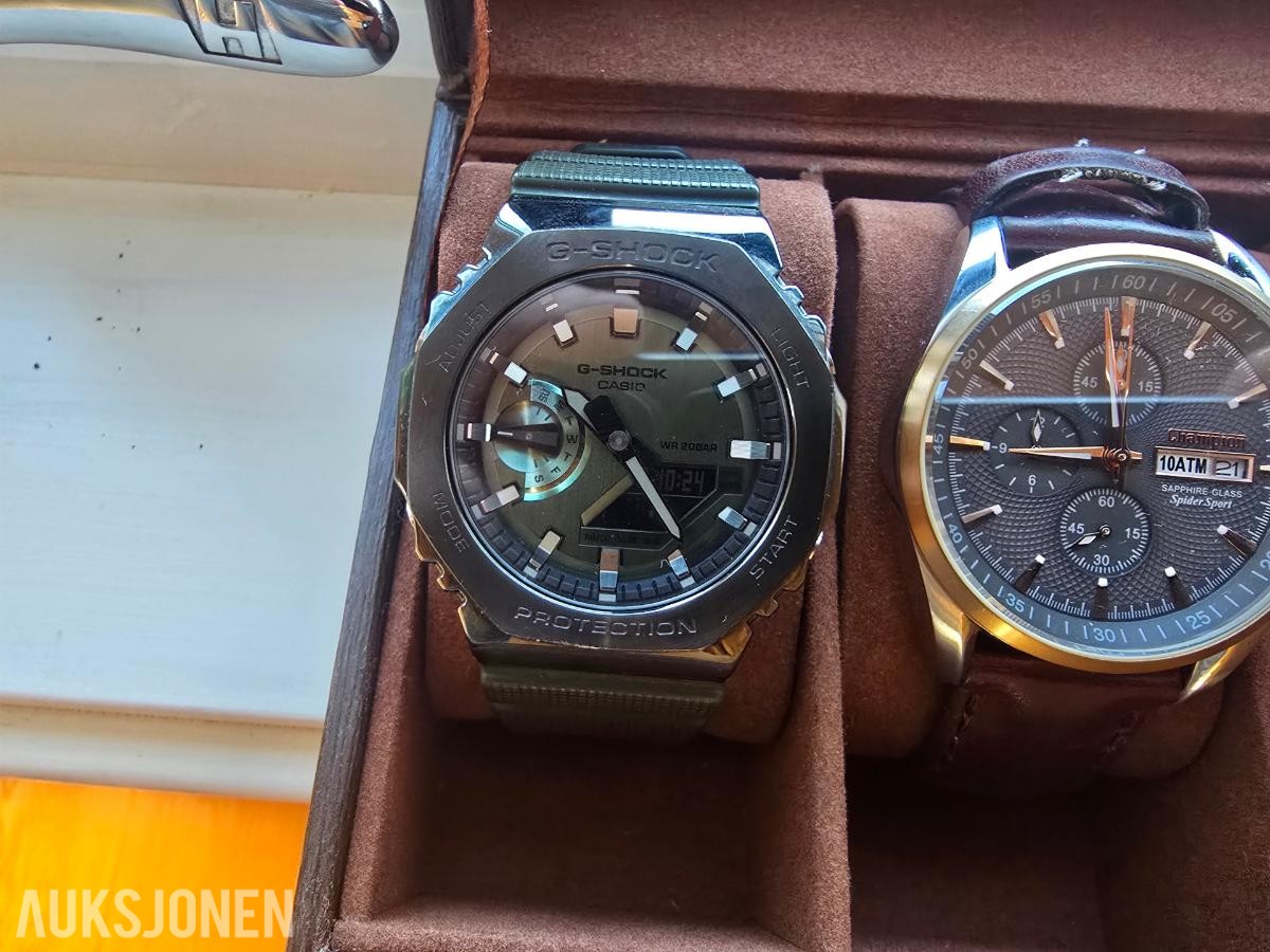 6 klokker i boks Seiko, Casio, Citizen